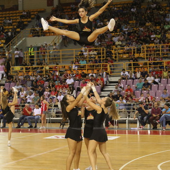Cheerleaders show during the 1st Crete International Basketball Tournament