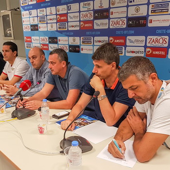Press conference during the 1st Crete International Basketball Tournament